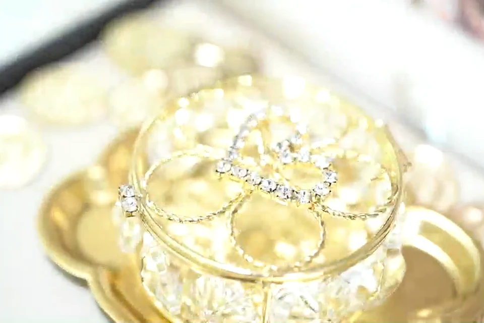 Wedding rings prepared before the ceremony