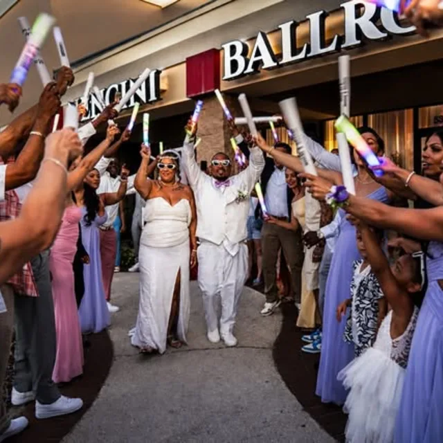 Wedding celebration exit outside Nencini Ballroom